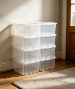 Transparent Stackable Shoe Box with Lid - Image 2