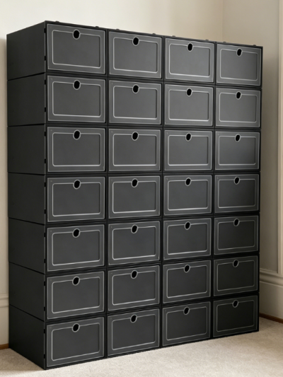 Stackable Shoe Cabinet Storage Box Set