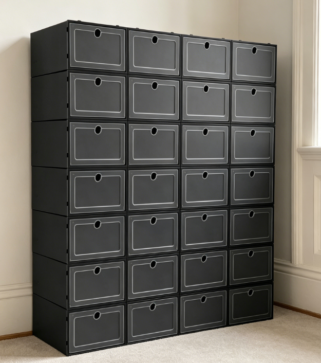 29.png Stackable Shoe Cabinet Storage Box Set - Image 1