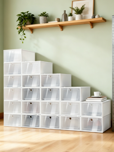 Transparent Foldable Shoe Box Set