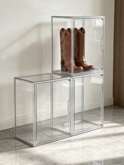 Transparent Plastic Stackable Boot Storage Organizer