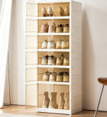Foldable Shoe Cabinet with Magnetic Transparent Doors - Image 2