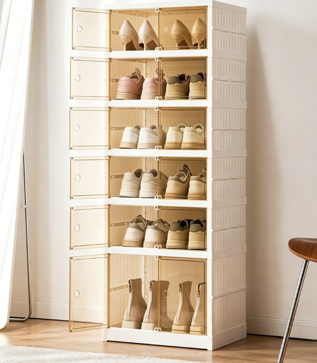 48.png Foldable Shoe Cabinet with Magnetic Transparent Doors - Image 1